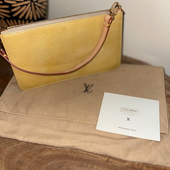 NEW AUTH LOUIS VUITTON LEXINGTON YELLOW MINI BAG VERNICE LV POUCHETTE +DUSTBAG - Picture 3 of 16